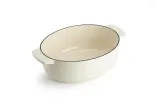KitchenAid Овальный чугунный кастрюля 30 см 5,6 л крем — фото 3