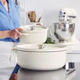 KitchenAid Чугунная кастрюля 26 см 5,2 л с кремом — фото 7