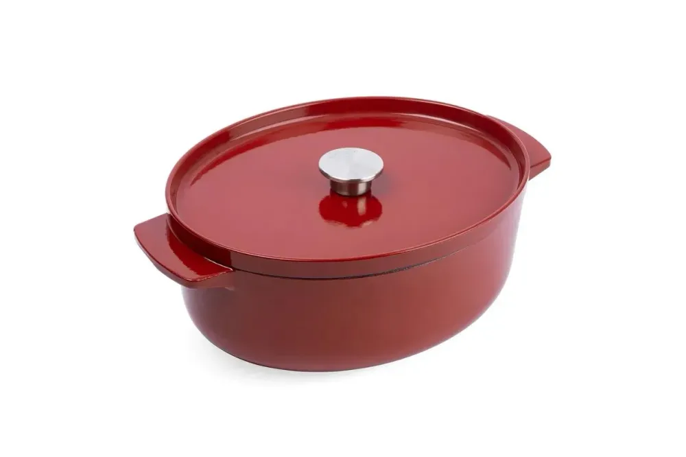 KitchenAid Овальный чугунный кастрюля 30 см 5,6 л красный