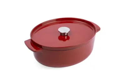 KitchenAid Овальный чугунный кастрюля 30 см 5,6 л красный
