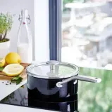 KitchenAid Эмалированная кастрюля 20 см 2,4 л с крышкой Onyx Black — фото 6