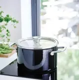 KitchenAid Кастрюля эмалированная 24 см 6 л с крышкой Оникс черный — фото 2