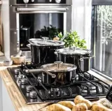KitchenAid Кастрюля эмалированная 24 см 6 л с крышкой Оникс черный — фото 4