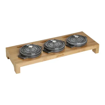 STAUB Деревянная подставка для 3 мини-кокотниц