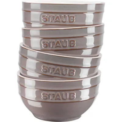 STAUB Набор из 4 сервировочных чаш 12 см античный графит
