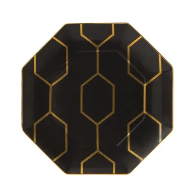 Wedgwood Восьмиугольная тарелка Gio Gold 23 см черная
