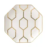 Wedgwood Тарелка Gio Gold 23 см восьмиугольная белая — фото 1