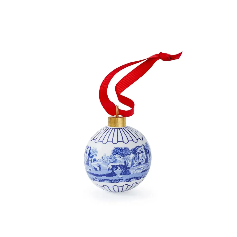 Spode Голубая итальянская безделушка 7,5 см, полная сцена