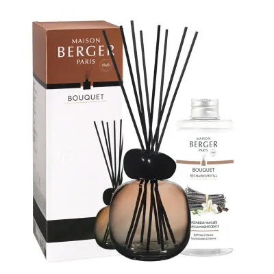 Maison Berger Paris Набор минеральных палочек бежевый и черный + ароматическое масло Majesty Vanilla 200 мл