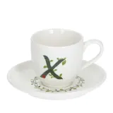 La Porcellana Bianca Чашка с блюдцем Solotua 90 мл для эспрессо буква X — фото 1