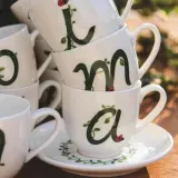 La Porcellana Bianca Чашка с блюдцем Solotua 90 мл для эспрессо буква C — фото 3