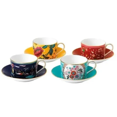 Wedgwood Набор из 4 чашек с блюдцами Wonderlust 180 мл для чая