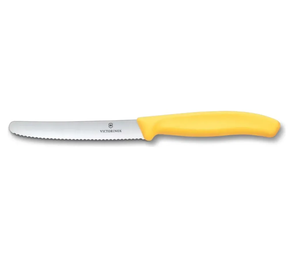 Victorinox Нож кухонный 11 см зубчатый желтый
