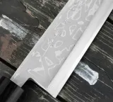 Mistrz Hideo Kitaoka Нож Shirogami Satin Damascus 21 см Miroshi Deba — фото 3
