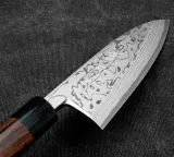 Mistrz Hideo Kitaoka Нож Shirogami Satin Damascus 16,5 см Deba — фото 5