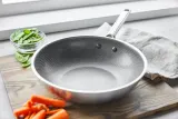 GreenPan Сковорода Вок: Wok Apex 28 см керамическое покрытие в форме медового сота — фото 8