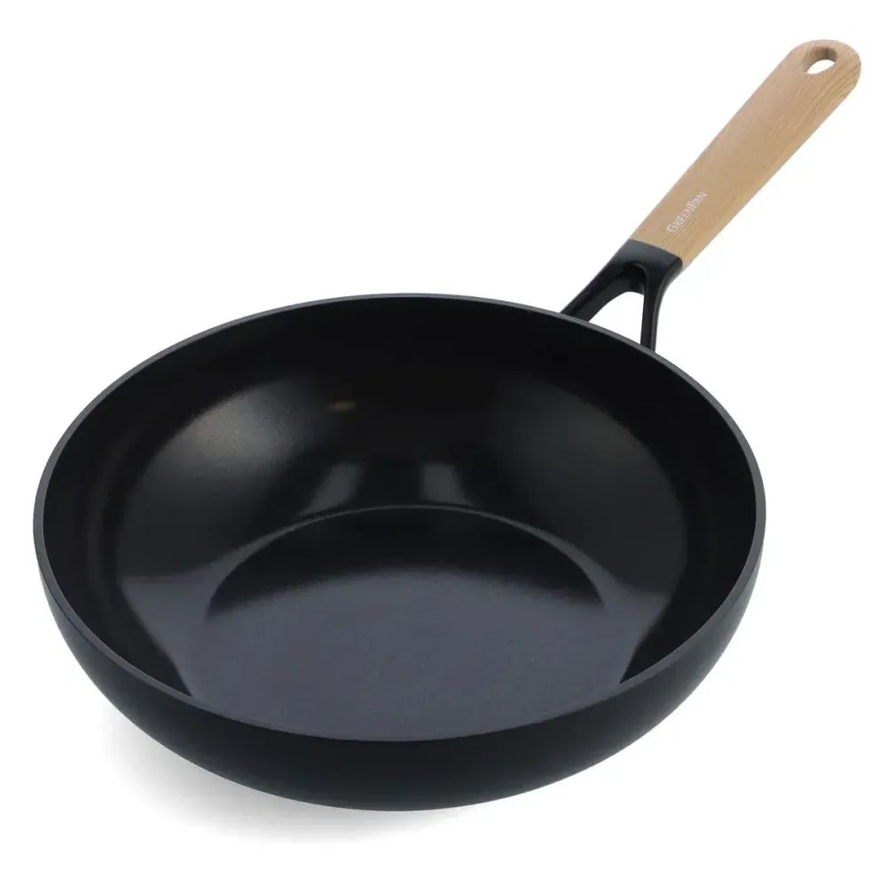 GreenPan Сковорода Вок: Wok Eco Smartshape 28 см из светлого дерева
