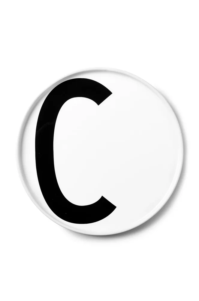 Тарелка десертная Design Letters A-Z, фарфор, 20 см, белая