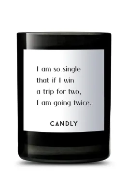 Ароматическая свеча Candly I am so single, соевый воск, тёмно-синий
