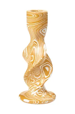 Подсвечник Broste Copenhagen Twist, пластик, 15 см, жёлтый