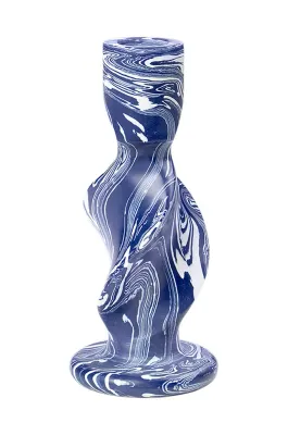 Подсвечник Broste Copenhagen Twist, пластик, 15 см, синий