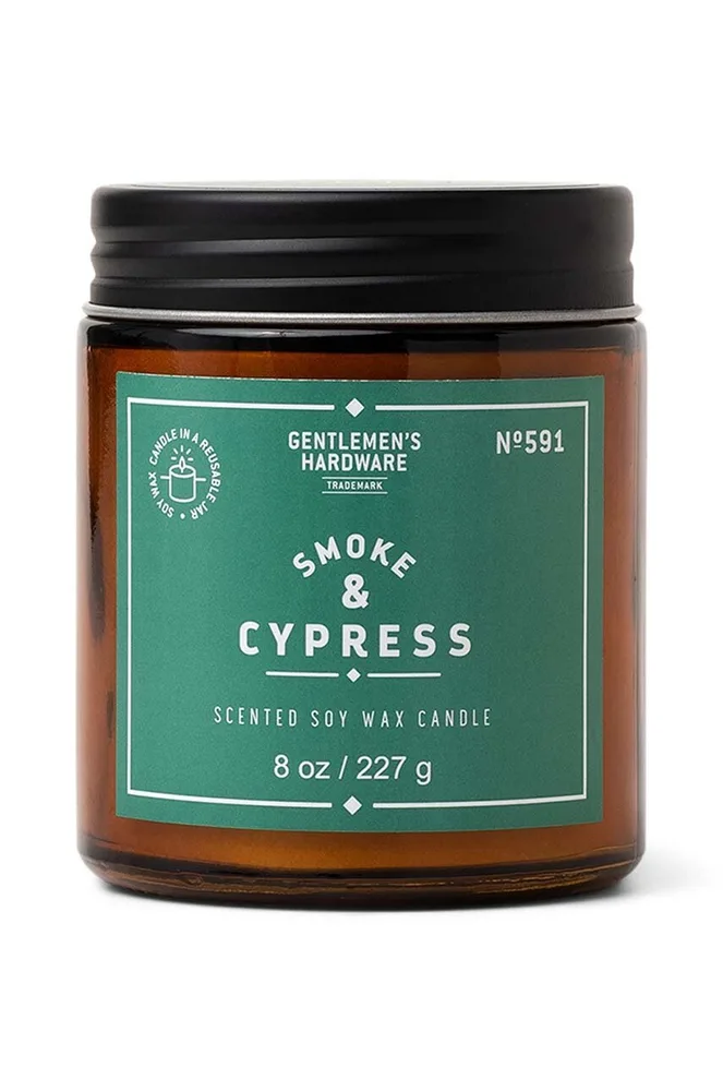 Ароматическая свеча Gentlemen's Hardware Smoke & Cypress, соевый воск