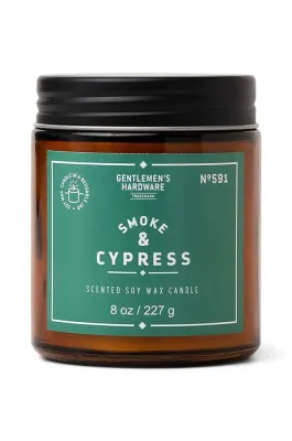 Ароматическая свеча Gentlemen's Hardware Smoke & Cypress, соевый воск