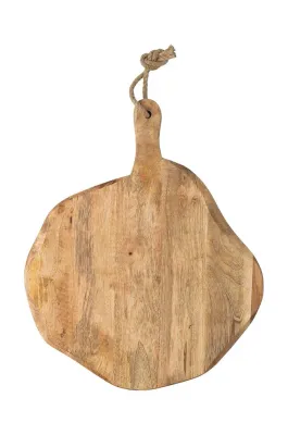 Разделочная доска J-line Round Organic Wood, дерево, 59,5 39 см, бежевый