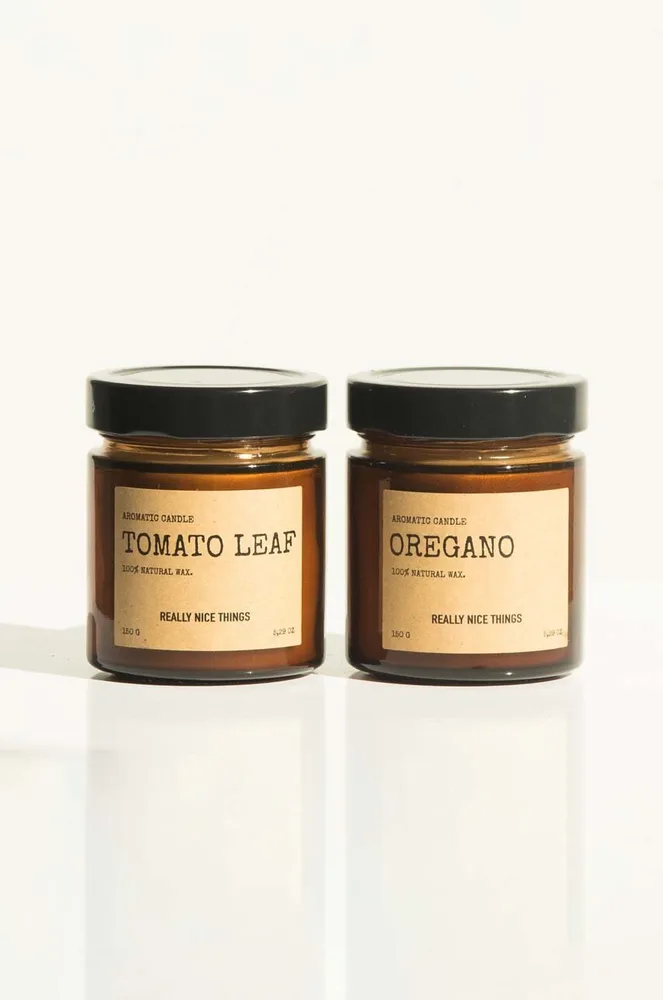 Ароматическая свеча Really Nice Things zestaw wiec Tomato Leaf & Oregano 2 x, воск, оранжевый