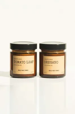 Ароматическая свеча Really Nice Things zestaw wiec Tomato Leaf & Oregano 2 x, воск, оранжевый