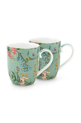 Набор кружек Pip Studio Jolie Flowers, 2 шт, фарфор, по 145 мл, разноцветный