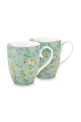Набор кружек Pip Studio Jolie Flowers, 2 шт, фарфор, по 350 мл, разноцветный