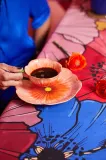 Тарелка обеденная Byon Poppy, каменная керамика, 21 см, разноцветная — фото 2