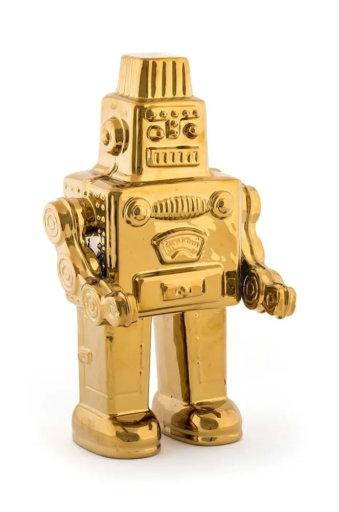 Фигурка декоративная Seletti Memorabilia Gold My Robot, фарфор, 30 см