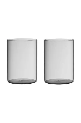 Набор стаканов Design Letters, Favourite Drinking, 2 шт, 350 мл, боросиликатное стекло, серый