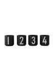 Набор чашек Design Letters Mini Cups, фарфор, 200 мл, чёрный — фото 1