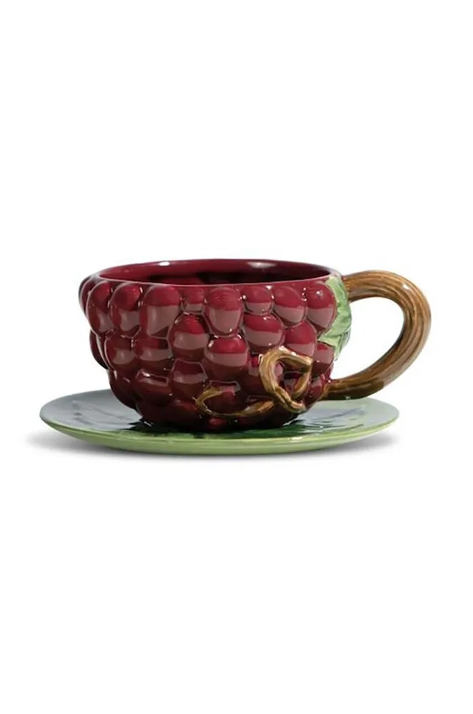 Чашка с блюдцем Byon Grape, керамика, 260 мл, фиолетовый