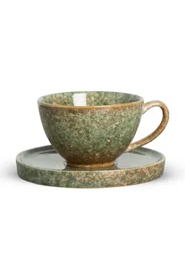 Чашка с блюдцем Byon Jade, фарфор, 250 мл, зелёный
