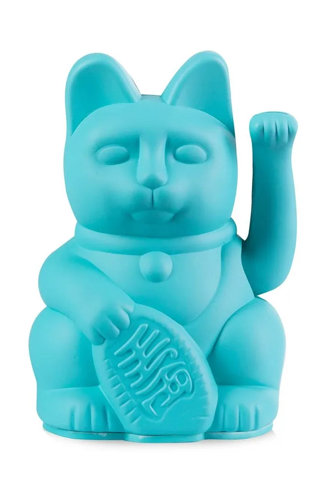 Фигурка декоративная Donkey Lucky Cat Mini - Turquoise, полирезин, 9,8 см