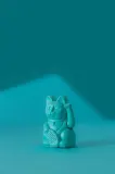 Фигурка декоративная Donkey Lucky Cat Mini - Turquoise, полирезин, 9,8 см — фото 2
