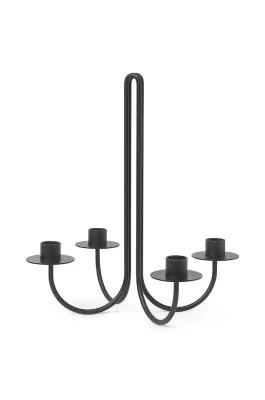 Подсвечник Ferm Living Sway, металл, 30,2 см, чёрный