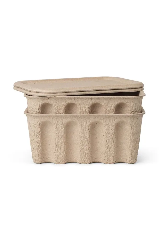 Коробка для хранения Ferm Living Paper Pulp Box 2-pack, плотная бумага, 28 12,5 18 см