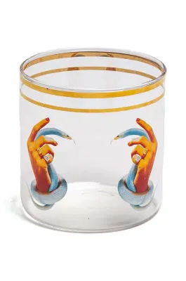 Стакан Seletti, Hands With Snakes x Toiletpaper, стекло, многоцветный