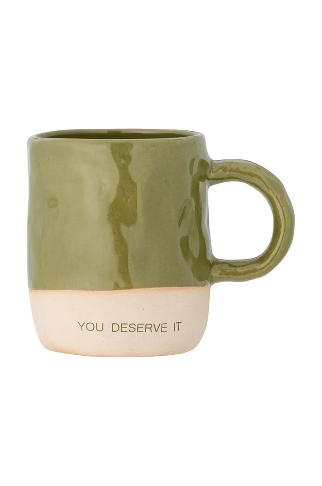 Кружка Bloomingville Neo, каменная керамика, 335 мл, зелёный
