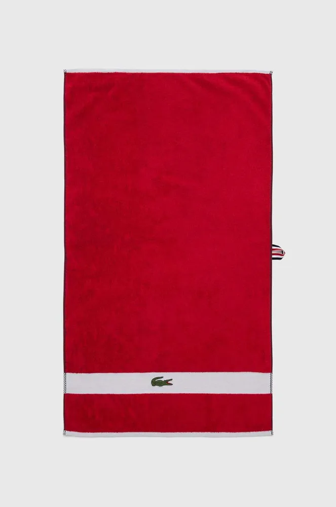 Полотенце для лица Lacoste L Casual Rouge, хлопок, 55 100 см, красный