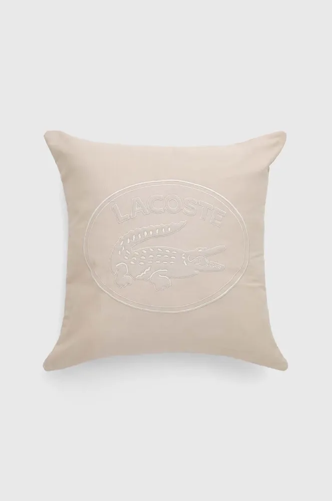 Декоративная наволочка Lacoste na L Lacoste Beige, хлопок, 45 45 см, бежевый