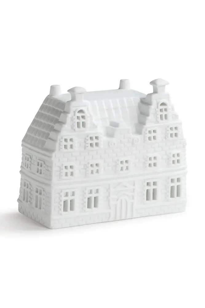 Фонарь для свечи &K Amsterdam Canal House Duo Large, фарфор, 14 см, белый