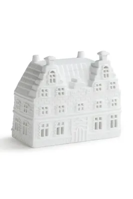 Фонарь для свечи &K Amsterdam Canal House Duo Large, фарфор, 14 см, белый