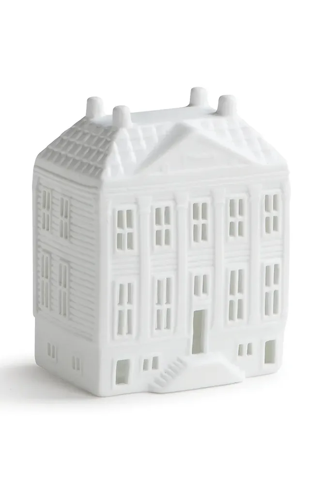 Фонарь для свечи &K Amsterdam Canal House Mansion Large, фарфор, 13 см, белый