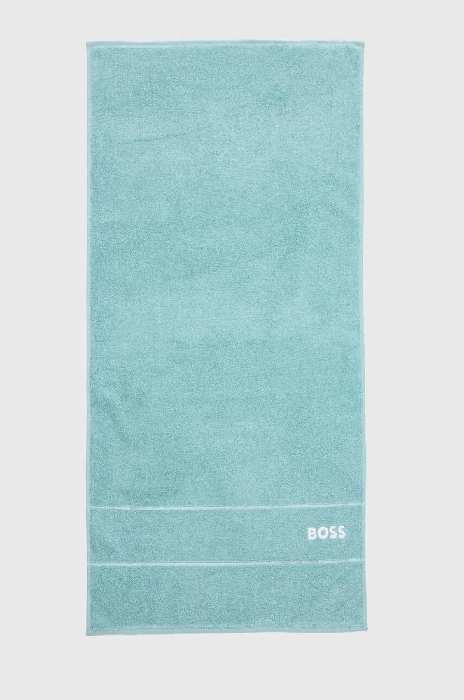 Полотенце для лица Boss Plain Aruba Blue, хлопок, 50 100 см, бирюзовый
